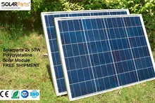 Solarparts 2x 50W Polycrystalline Solar Module by Poly solar cell factory cheap selling 12V solar panel