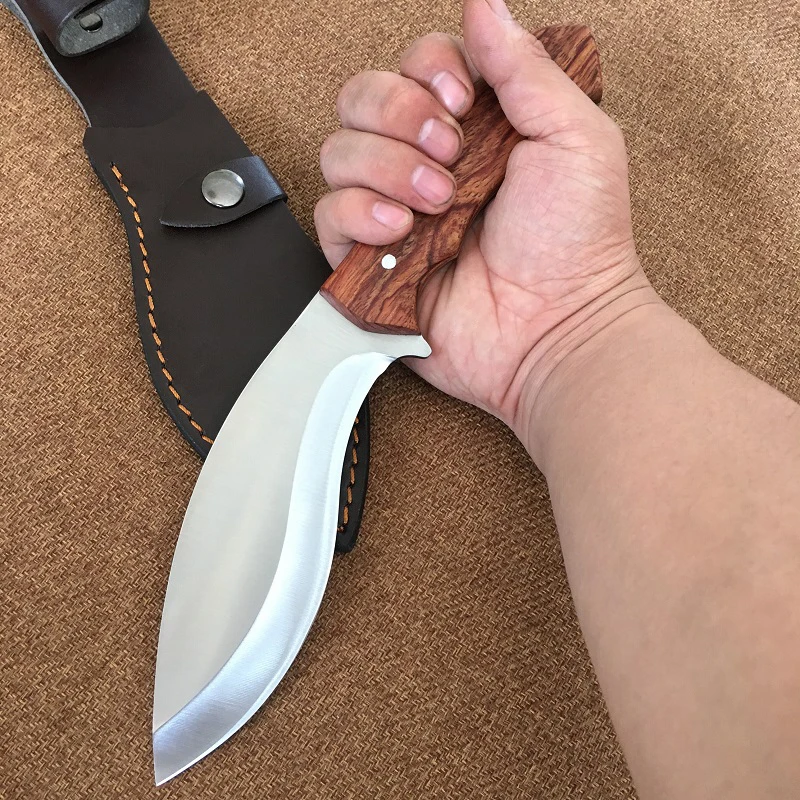 

60HRC Wood Handle Fixed Blade Knife Outdoor Camping Hiking Hunting Knives Survival Karambit Fishing Tactical Cutting Tool