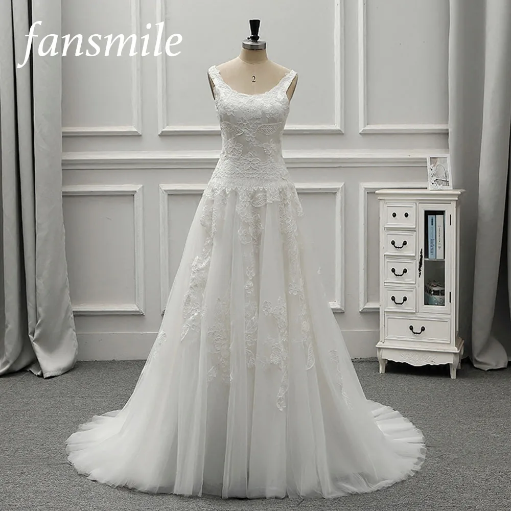

Fansmile Tulle Mariage Vestido De Noiva Lace Mermaid Wedding Dress 2020 Customized Plus Size Wedding Gowns Bridal Dress FSM-468M