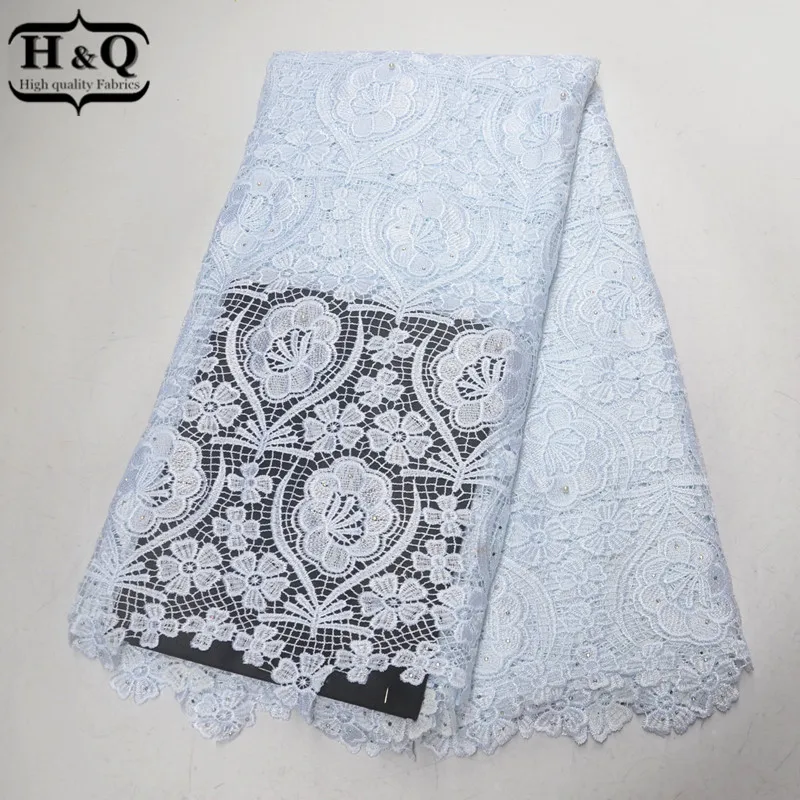 

White African Water Soluble Lace With High Quality African Cord Lace With Beads Guipure Lace For Beautiful Wedding Lace Dress