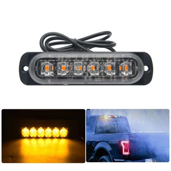 

Enhanced version of ultra-thin general truck car motorcycle SUV 6 LED wide pressure 12-24v signal warning light strobe light