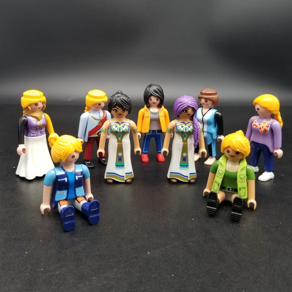 Joyendless 8 Style 7.5cm Playmobil Girl Action Figures Castle Child Small People Model Doll Role Play Toy X012