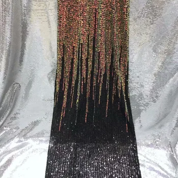 

African 3D Sequins Lace Fabric 2019 High Quality Lace French Sequence Tulle Lace Nigerian Lace Fabrics For Wedding