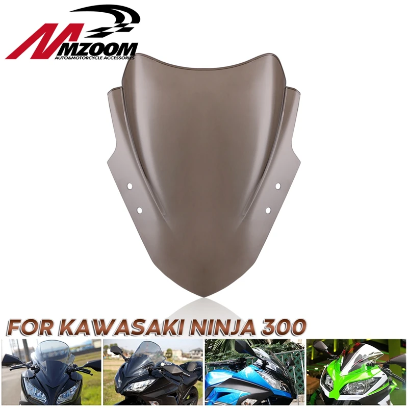 

Motorcycle Smoke Windshield WindScreen Double Bubble For Kawasaki Ninja 300 R EX300 EX300R ex300 r 2013-2018
