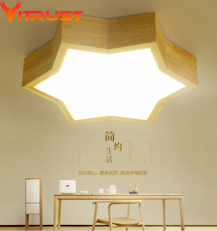 

Wooden Ceiling Lamps Living Room Bedroom Lighting Fixture Luminarias para teto PlafonnierHome Lighting Nordic Kids Children lamp