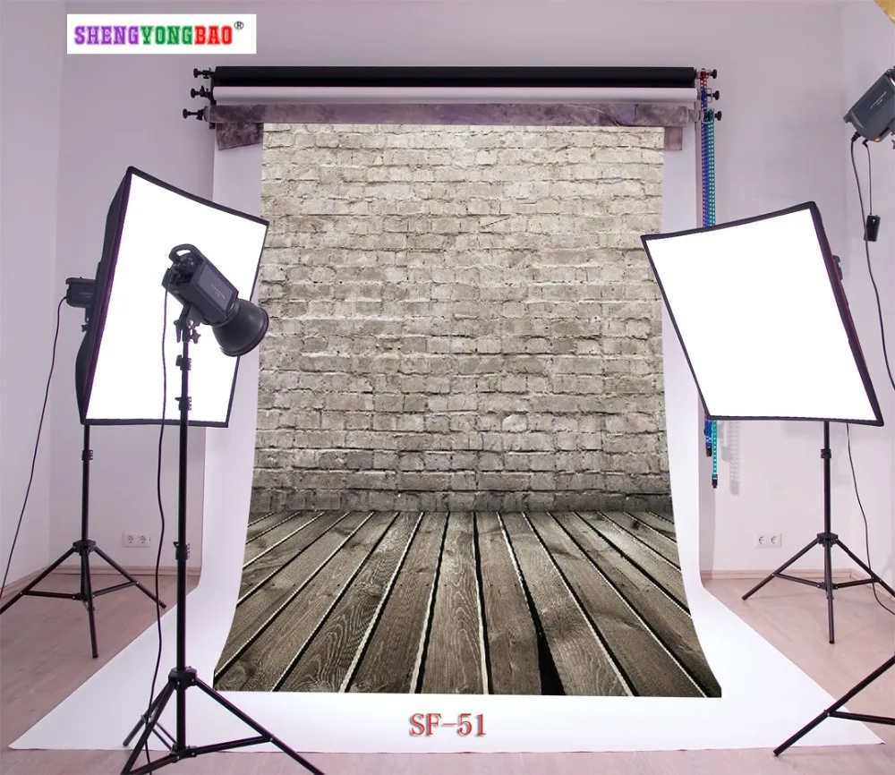 

SHENGYONGBAO Art Cloth Custom Photography Backdrops Prop Brick wall and floor theme Photo Studio Background SF-51