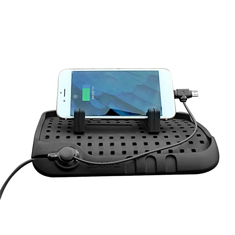

Mobile Phone Car Phone Holder Universal Anti-Slip Silicone Pad Adjustable Bracket Car Phone Stand Both For IOS Android Phone