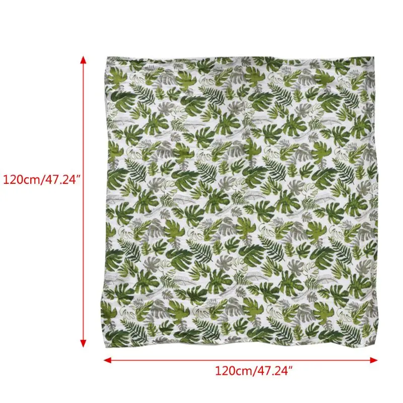 Премиум Новое хлопковое мягкое муслиновое детское одеяло для новорожденных с зелеными листьями детский Пеленальный Одеяло s постельные принадлежности пеленки-одеяла банное полотенце