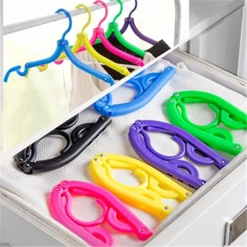 

travel outdoor portable plastic magic slip hanger folding hangers for clothes cabide para roupa clothes rack candy color