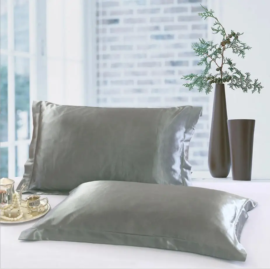 Pure Color Imitated Silk Pillow Shams Soft Smooth Gold Leopard