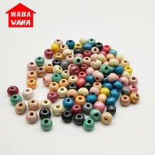 6MM/8MM 200pcs/Mix Color DIY/Handmade Round Loose Wood Bead for Clothing Making Craft accessories