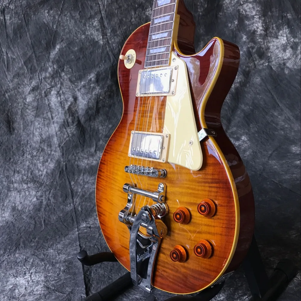 Custom shop Tiger Flame standard custom electric guitar Standard 59 Sunburst jazz gitaar,,musical instruments.vibrato system Custom shop Tiger Flame standard custom electric guitar Standard 59 Sunburst jazz gitaar,,musical instruments.vibrato system
