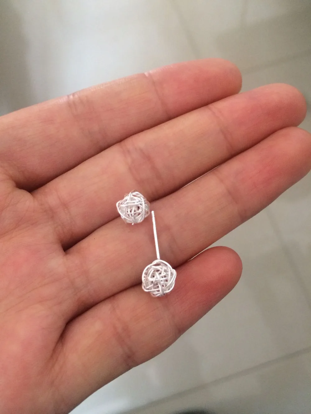 Новый реальный. Женские серебряные серьги гвоздики GTLE496 7 мм|ball production|ball purseball stud |