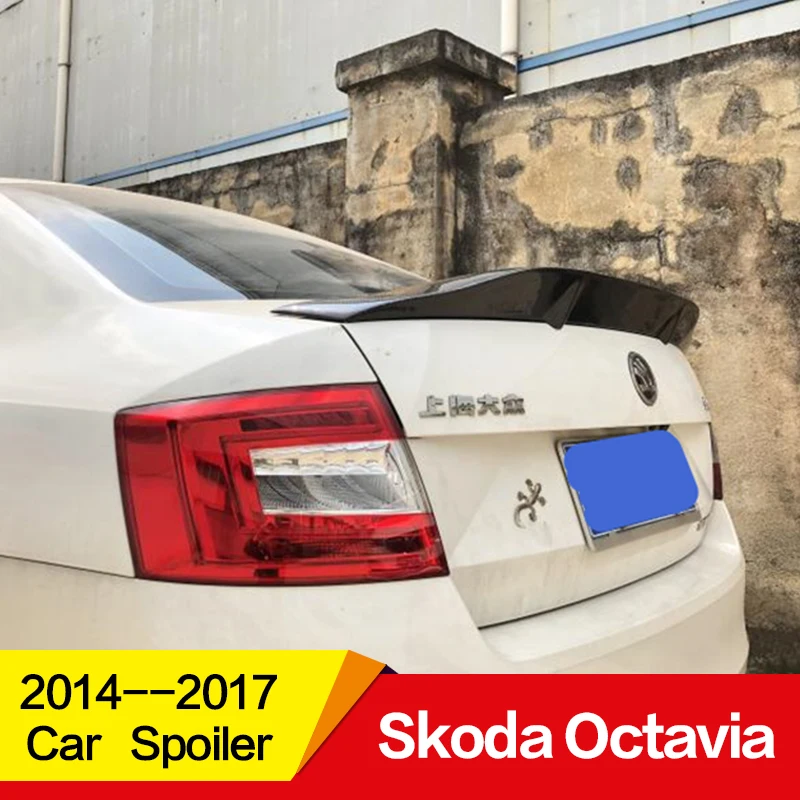 Используется для Skoda Octavia спойлер год Глянцевая углеродное волокно/FRP заднее крыло R стиль спойлер, аксессуары