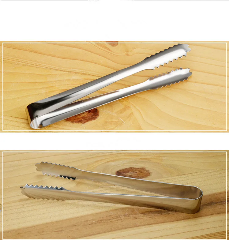 1PC High Quality Ice Tongs Tool Bar Kitchen Accessories Stainless Steel Barbecue BBQ Clip Bread Food Ice Clamp Gadgets LB 100
