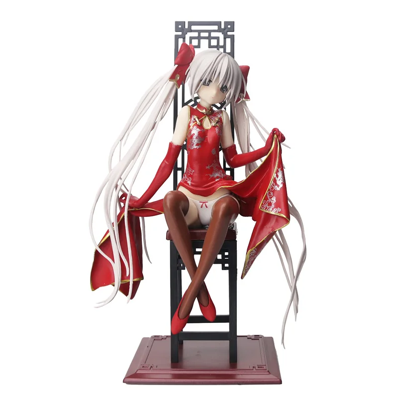 22cm Adult Love JP Anime Game Black Silk Dress Yosuga no Sora Kasugano Sora Sexy PVC Action Figure Collectible Toy Free Shipping (8)