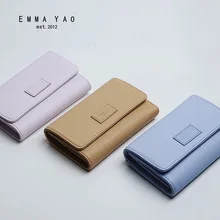 Emma yao leder brieftasche weibliche mode koreanische handtasche marke frauen brieftasche