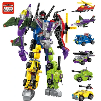 

Enlighten Transformer Robot Figures 1404 Mecha 6in1 Compatible LGSet Idea Creator Building Blocks Bricks Educational Toys Gfit