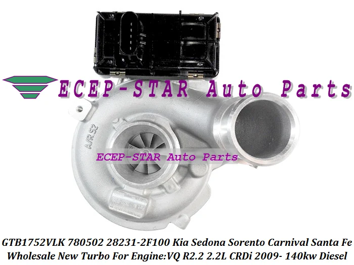 GTB1752VLK 780502 780502-5001S 28231-2F10 Turbo For KIA Sedona Sorento Carnival VQ CRDi For Hyundai Santa Fe R2.2 2.2L 140kw (4)