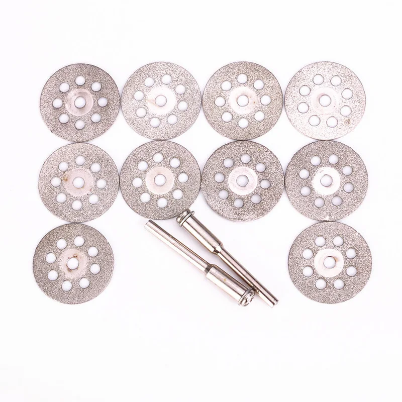 10pcs Circular Saw Blades Cutting Wheel Discs and 2pcs Mandrels Set Rotary Tool Carbon Steel Accessories Hard Material Cutting