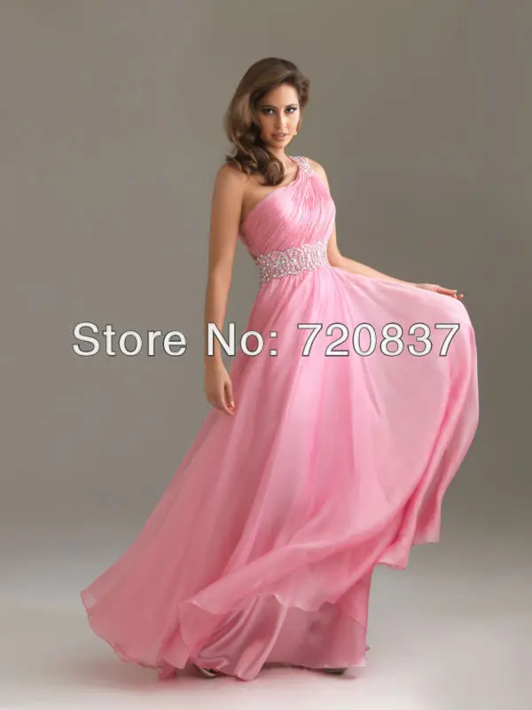 pink color long dress