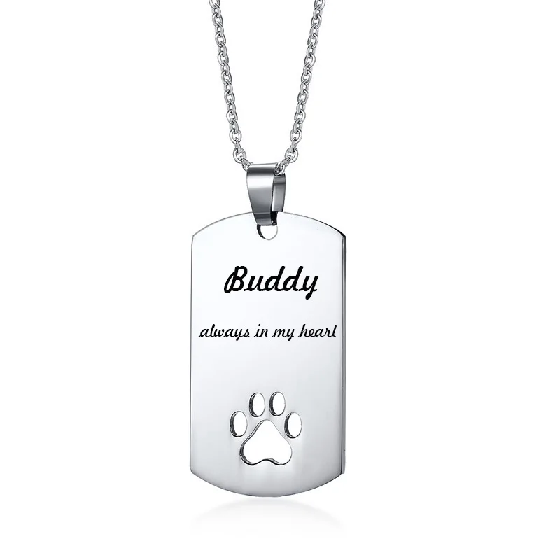 pet dog tag necklace photo engraving