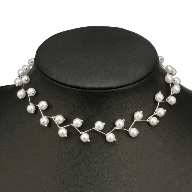 Simulated Pearl clavicle chain female bride wedding choker