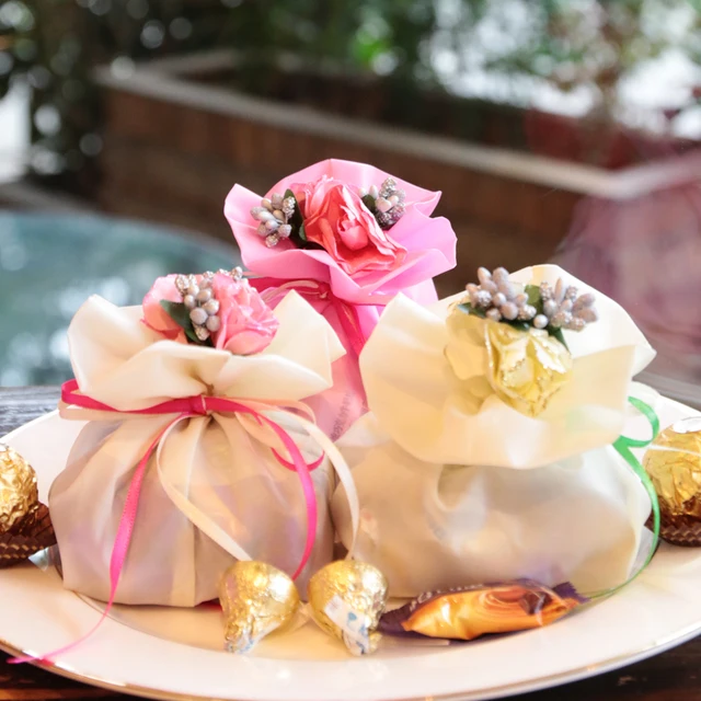 Italian Wedding Favor Candy Gift Bags Silk Brocade Pouch With Italian Wedding Favor Candy Gift Bags Silk Brocade Pouch With Flower Bouquets For Favours Table
