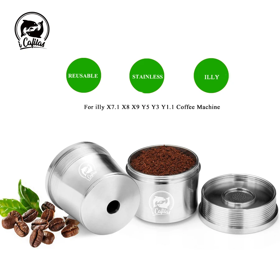 filtros reutilizables Cápsula de máquina de café compatible con la máquina de café ILLY X9 X8 X7.1 Y5 Y3 Y1.1 Cubierta de cápsula de acero inoxidable Winbang Filtros de café 