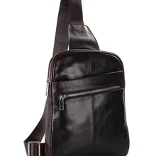 Винтажная кофейная мужская сумка-мессенджер из натуральной кожи, нагрудная сумка через плечо, Женская нагрудная сумка M7217