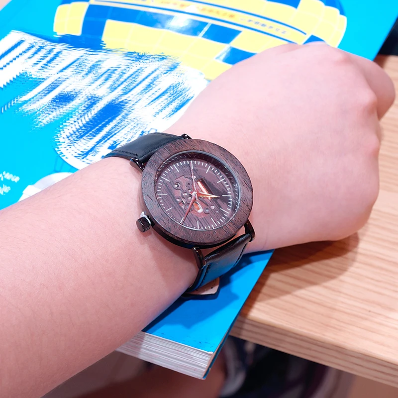 BOBO BIRD Mens Womens Ebony Wood Wristwatch WoodenBezel Stainless Steel Case Japan Movement 2035 Quartz Watch in Gift Box BOBO BIRD Mens Womens Ebony Wood Wristwatch WoodenBezel Stainless Steel Case Japan Movement 2035 Quartz Watch in Gift Box