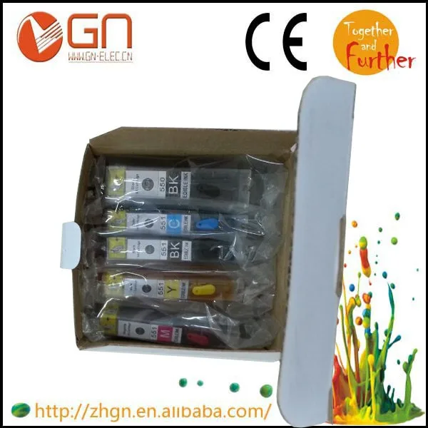 

hot sale 5PK PGI-550 CLI-551  5PK PGI-750 CLI-751 edible ink cartridge with ARC chip and edible ink
