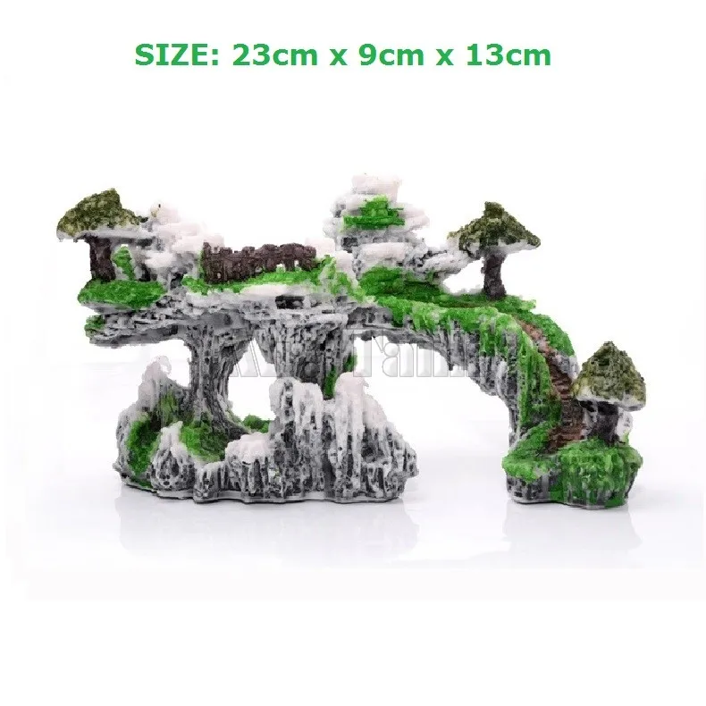 

Mr.Tank Artificial Rockery Ornament Aquarium Fake Rock Mountain View Landcape Decorations For Fish Hiding Cave Bridge