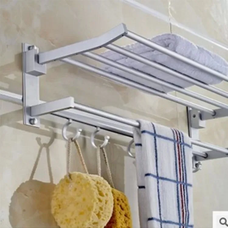 

Smartlife Wall Mounted Space Double Layer Pallet Hook Bathroom Shelf Bathroom Accessories Towel Bar Towel Racks