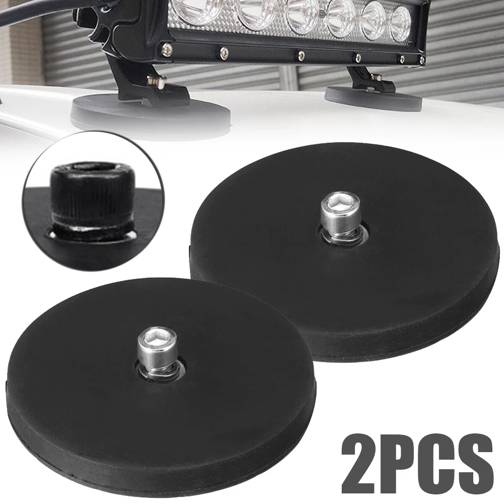 

2pcs/set Car LED Work Light Bar Magnet Base Mounting Bracket Holder Rubber Pad For SUV Trucks Boat