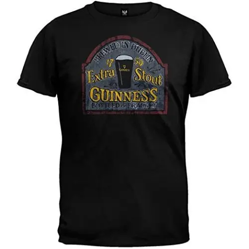 Guinness Extra Stout Brewed in Dublin 1759 Bottled or Draught Beer футболка подарок с принтом хип-хоп новый