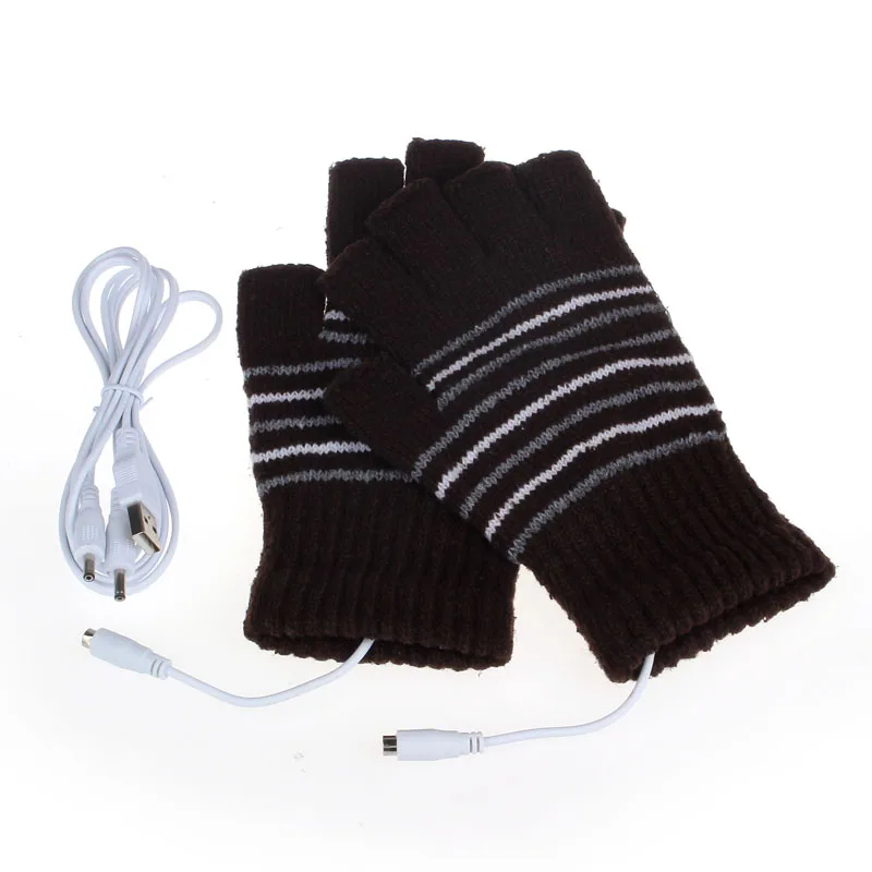5V USB Powered Heating Heated Winter Hand Warmer Gloves women Washable