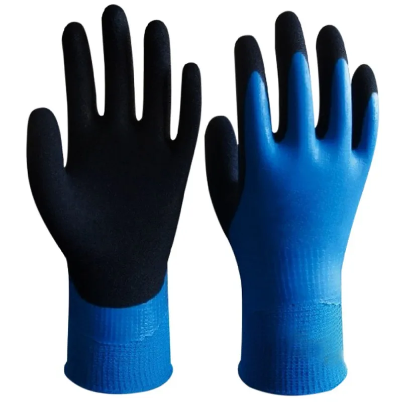 

Garden Gloves Water Proof House Work Glove Double Grumming Durable Use Nylon With Nitrile Sandy Coated Safety Gloves