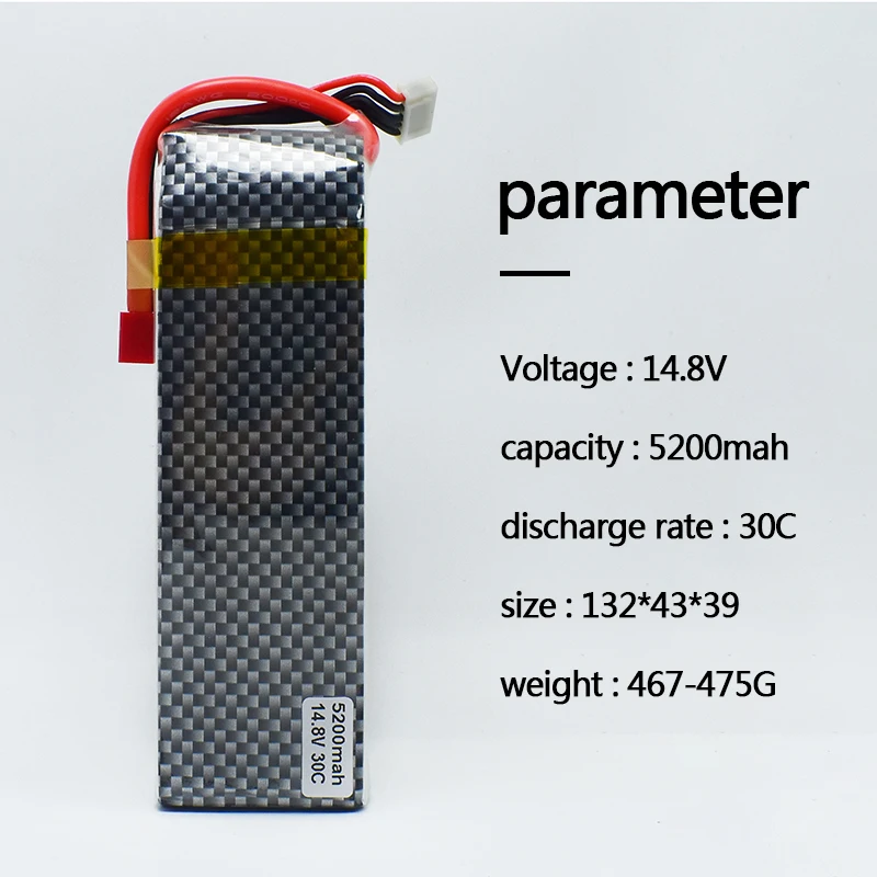 

14.8V 5200mah 30C King Battery with T-connector for Drones Car Model Ship Model RC Remote Control Model Aircraft Lithium Polymer