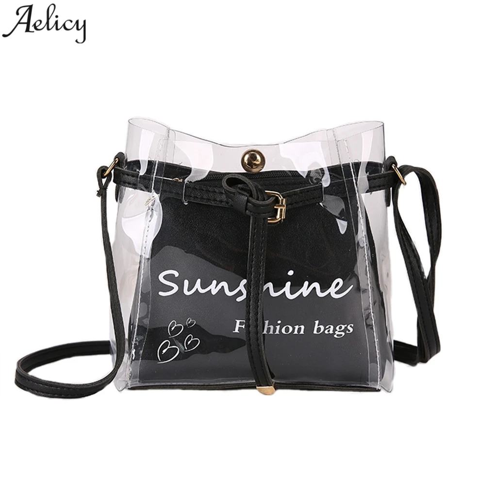 

Aelicy PVC Jelly Transparent Bag Girls Bag Fashion Women Female Bags Colorful Female For Ladies Summer Casual Clear Bags