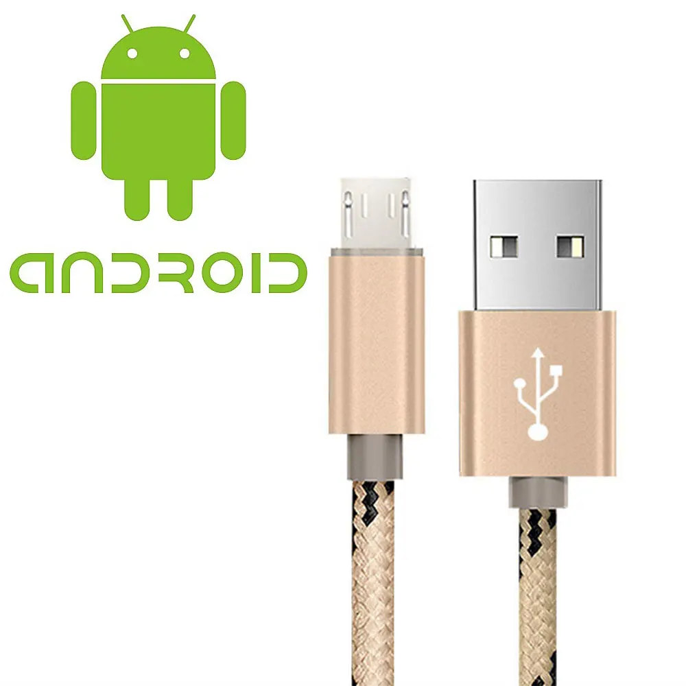 Micro USB кабель нейлоновый плетеный провод металлический штекер USB кабель для передачи данных Зарядка для samsung Xiaomi Быстрая зарядка 1 м Android Мобильный