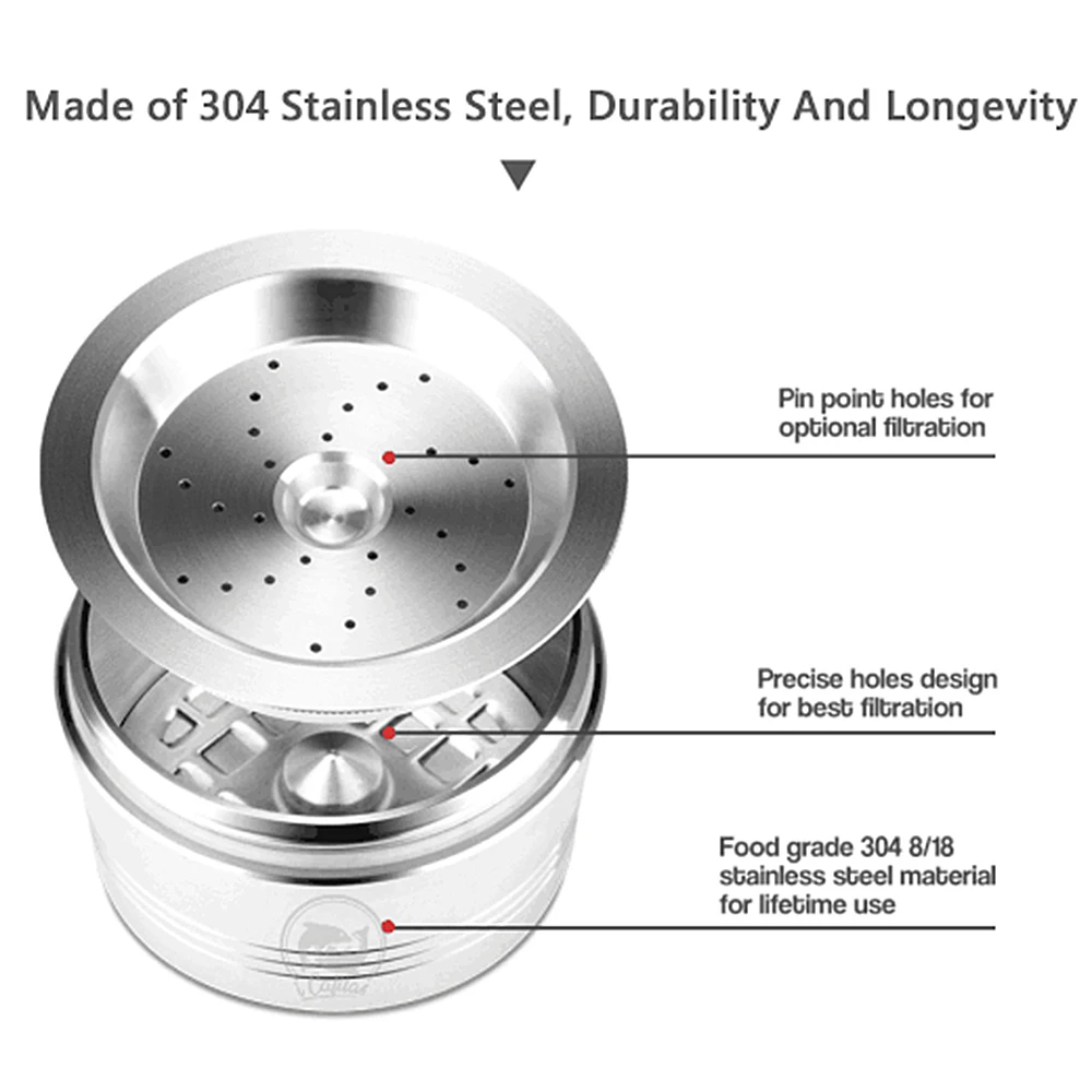 Cafissimo Stainless Steel Coffee Capsule Refillable Capsule tamper Reusable Coffee Pod For ALDI Expressi K-fee Filter Coffeeware Cafissimo Stainless Steel Coffee Capsule Refillable Capsule tamper Reusable Coffee Pod For ALDI Expressi K-fee Filter Coffeeware