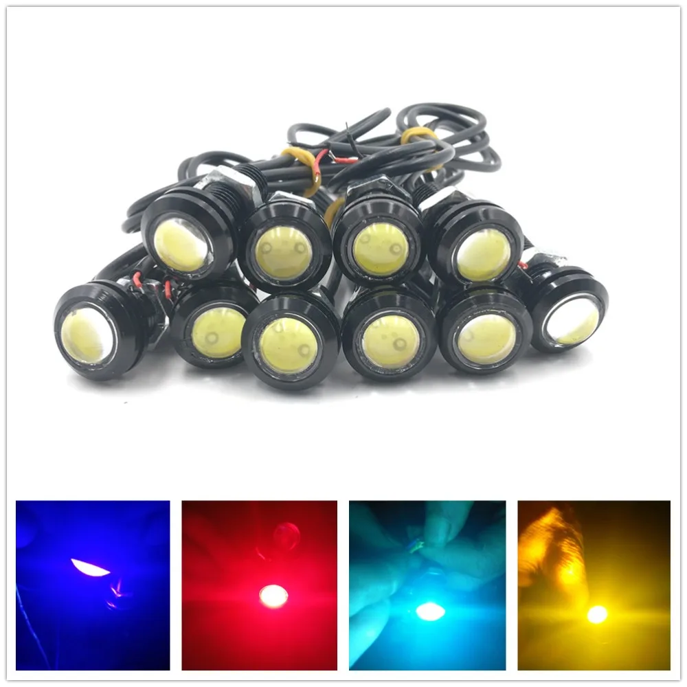 

CYAN SOIL BAY 10x 18MM Car Led Eagle Eye DRL Daytime Running Lights LED 12V 24V Backup Reversing Parking Signal Lamps DRL