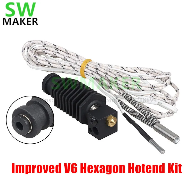 Улучшенный набор Hexagon hotend V6 SWMAKER 0 4 мм/1 75 мм прямая подача в горле для 3D принтера