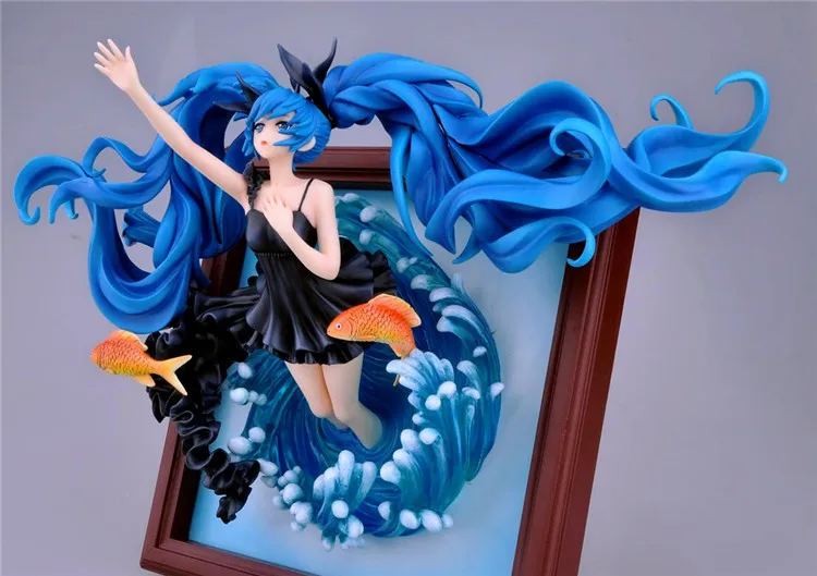 Acheter 35 cm Jeu Sexy Image Photo Cadre Hatsune Miku Deep Sea Fille Ver Anime Action Figure VOCALOID PVC 1 8 Modèle décoration Poupée Nouveau