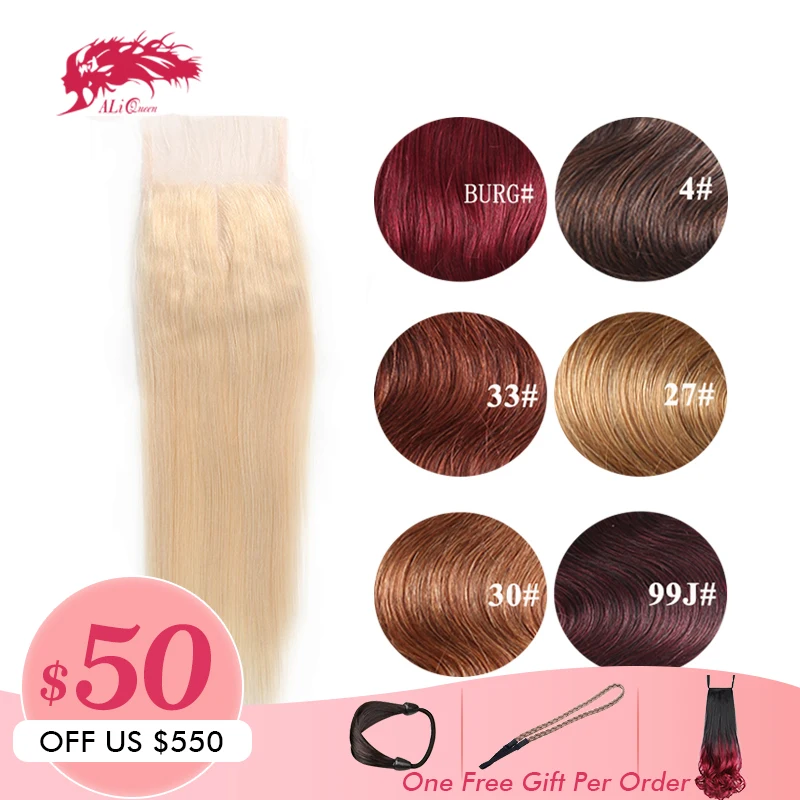 

Ali Queen Hair Products Brazilian Remy Hair 4x4 Straight Hair Closure Middle/Free Part 10inch~20inch Lace Closure Free Shipping
