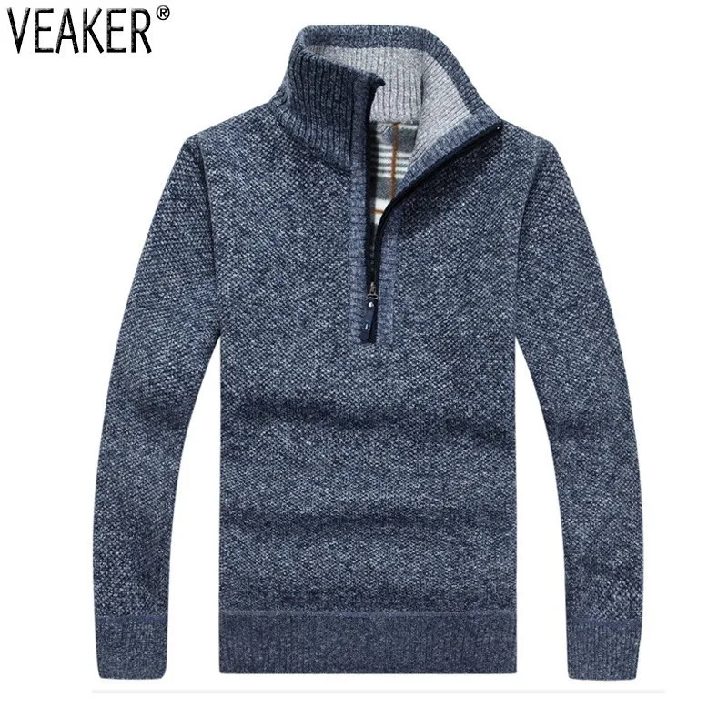 Zipper Cardigan Stand Collar Sweaters Men | Men Zipper Knitted Sweater ...