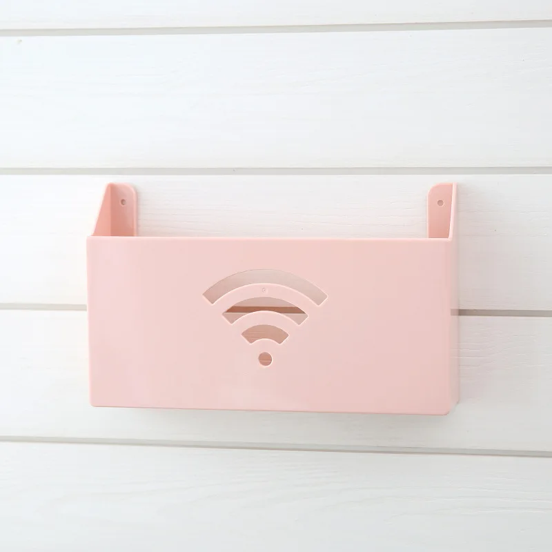 Роутеры коробка для хранения стойки защитная коробка повесить настенный кабель маршрутизатор сумки для хранения 4 цвета wifi оптический модем держатель для хранения - Цвет: Розовый