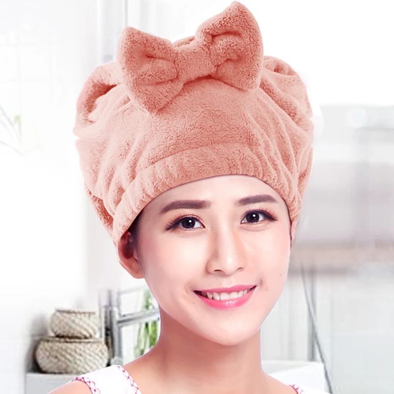 EHEH Shower Cap Dry Hair Hat Absorbent Adult Cute Bath Towel Package Hooded Women Quick-drying Hair Turban Turban Shampoo Towel