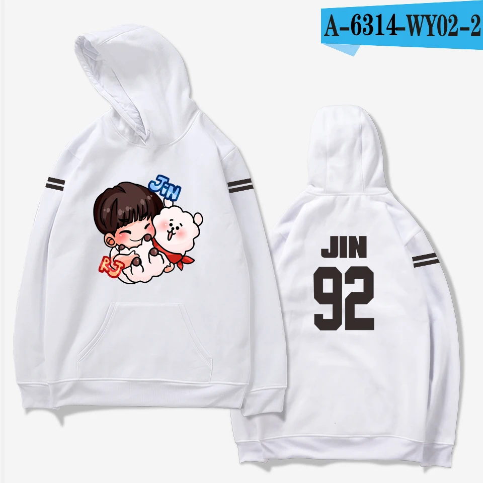 aikooki hoodies women Bangtan Boys Kpop idol Hoodies Sweatshirts Autumn Streetwear Fans Hoodies Cap Casual Clothes Plus Size - Цвет: white